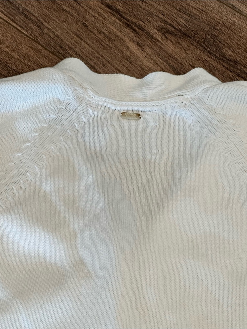 New! Scotch & Soda Amsterdam White Cardigan with Green Trim Small - Picture 10 of 11